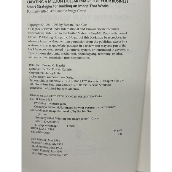 Creating a Million Dollar Image for Your Business : Smart Strategies Signed - Picture 7 of 8